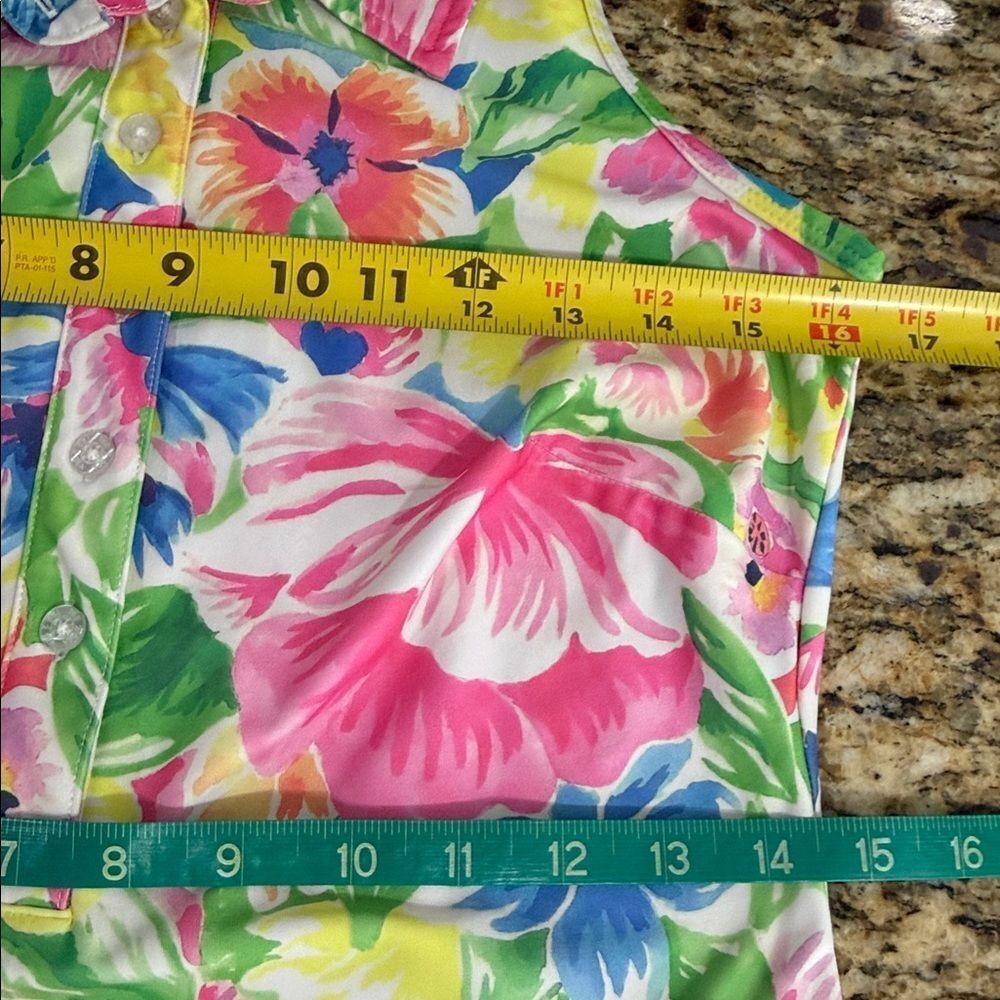 Tee2Sea Floral Sleeveless Collared Dress XS Recycled Stretch Summer - Picture 7 of 9